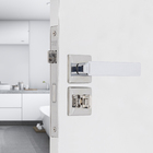 Fechadura Pado para Porta do Banheiro Cromado 40mm Chave Simples Quadra