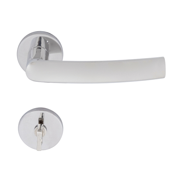 Fechadura Pado para Porta do Banheiro Polido 55mm Chave Simples Luma