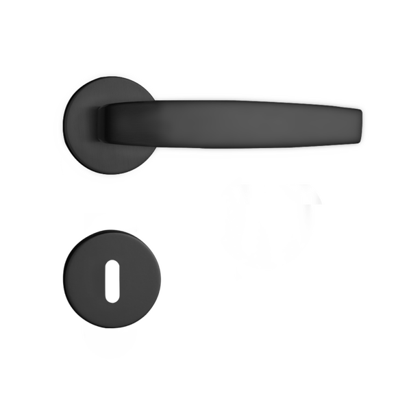 Fechadura Pado Simples para Porta Interna Preta 55mm Inox Premium Residence Vic