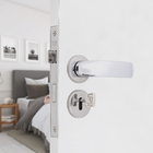 Fechadura Pado para Porta Interna Cromado 40mm Chave Simples Contemporânea