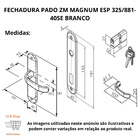 Fechadura Pado Zm Magnum Esp 325/881-40se Branco Porta Abrir