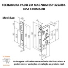 Fechadura Pado Zm Magnum Esp 325/881-40se Cromado Porta Abrir