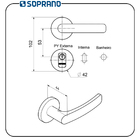 Fechadura Pali Externa Cromada Roseta Ros22 Soprano