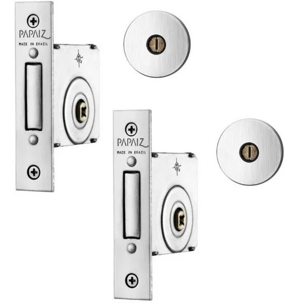 Fechadura Par Trava Tetra Auxiliar 140 R68 Roseta Redonda Cro