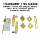 Fechadura Para Porta De Banheiro Broca 40 Mm Stam Dourada Dou