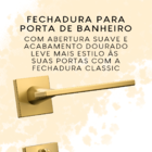 Fechadura Para Porta De Banheiro Broca 40 Mm Stam Dourada Dou