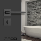 Fechadura para Porta de Banheiro Preto 55mm Comum Roseta Sara Pado