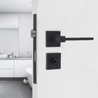 Fechadura para Porta de Banheiro Preto 55mm Comum Roseta Nina Pado