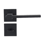 Fechadura para Porta de Banheiro Preto 55mm Comum Roseta Nina Pado