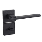 Fechadura para Porta de Banheiro Preto 55mm Comum Roseta Nina Pado