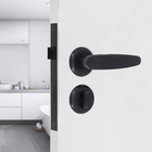 Fechadura para Porta de Banheiro Preto 55mm Comum Roseta Polo Arouca