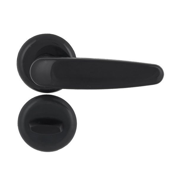 Fechadura para Porta de Banheiro Preto 55mm Comum Roseta Polo Arouca