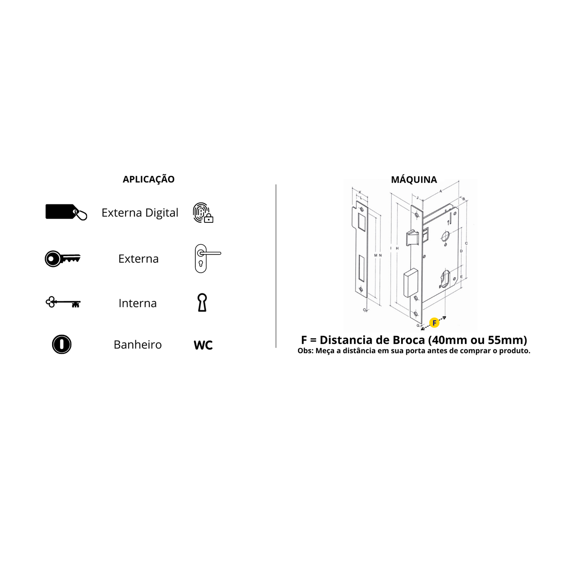Fechadura Aliança para Porta de Entrada Cromado 40mm Chave Simples