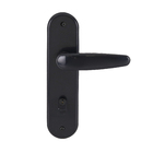 Fechadura para Porta de Entrada Preto 55mm Simples Espelho Polo Arouca