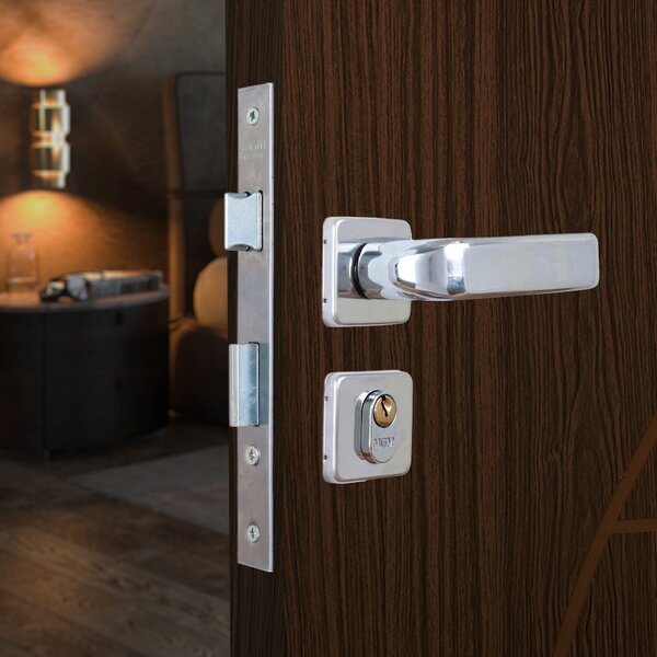 Fechadura Para Porta De Entrada Externa Com Roseta Firenze 40mm