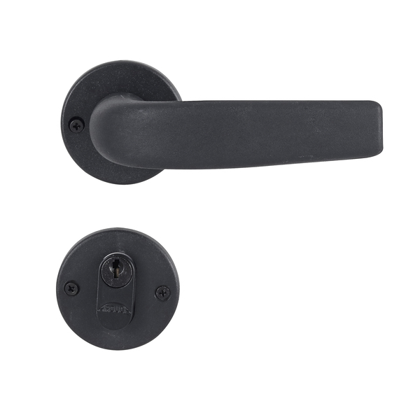 Fechadura para Porta de Entrada Preto 40mm Comum Roseta Ecco Arouca