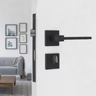 Fechadura para Porta de Entrada Preto 55mm Comum Roseta Nina Pado