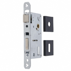 Fechadura para Porta de Entrada Preto 55mm Simples Roseta Nina Pado