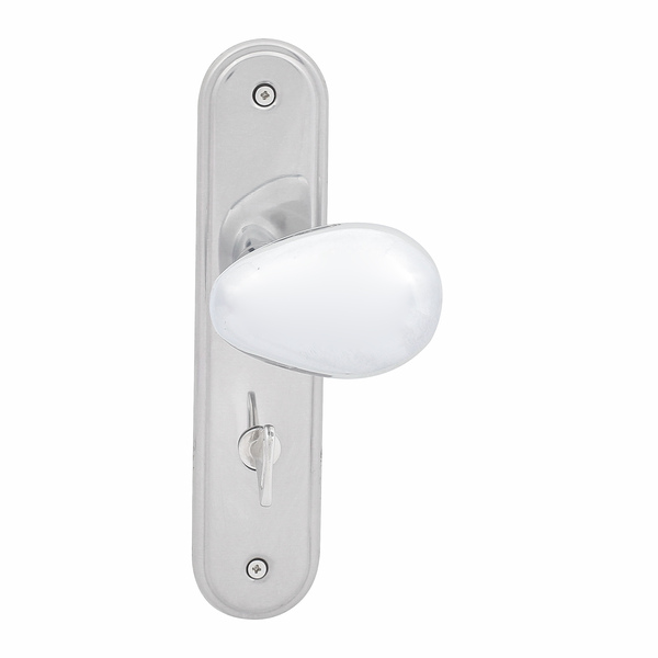 Fechadura para Porta do Banheiro Cromado 40mm Simples com Espelho Pado