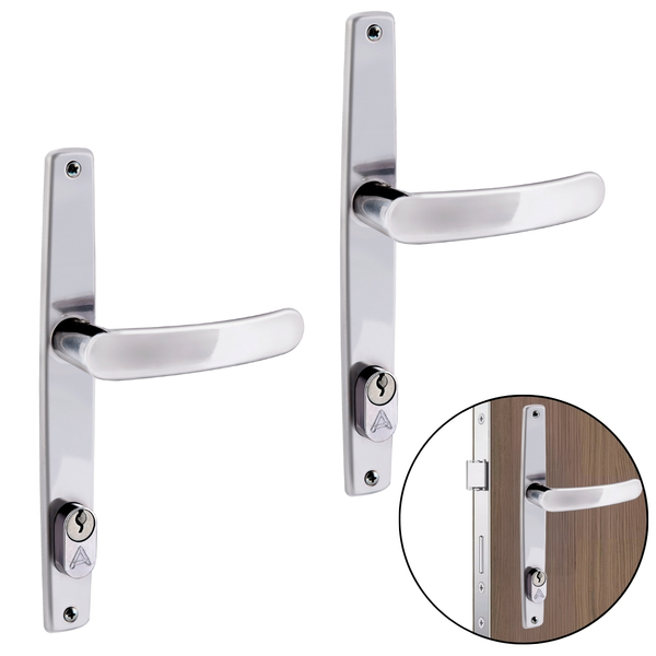 Fechadura Para Porta Externa Perfil Estretiro Aço Inox Polido