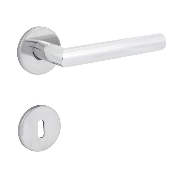 Fechadura para Porta Interna Cromado 55mm Comum com Roseta Elle Arouca