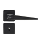 Fechadura para Porta Interna Preto 55mm Comum com Roseta Chevron Arouca