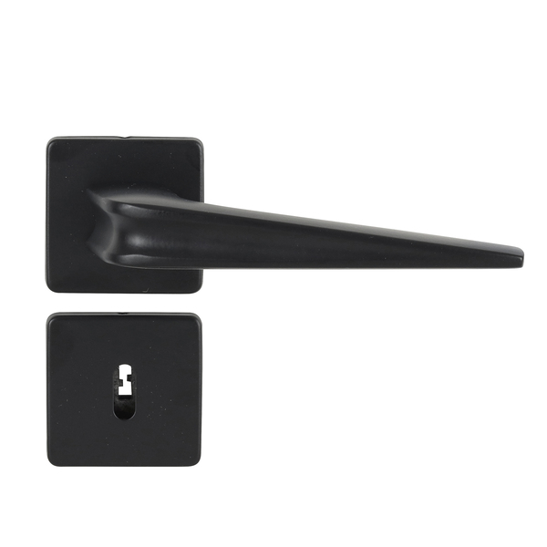 Fechadura para Porta Interna Preto 55mm Comum com Roseta Chevron Arouca