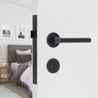 Fechadura para Porta Interna Preto 55mm Comum Roseta Reta Arouca