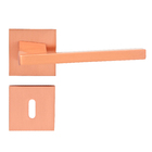 Fechadura para Porta Interna Rose Gold 55mm Comum Roseta Karli Pado