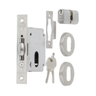 Fechadura para Porta Pivotante 45mm Aço Inox Cromado Acetinado V378 La Fonte