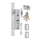 Fechadura para Porta Pivotante 55mm Latão Cromado Acetinado Tecnoponto Imab