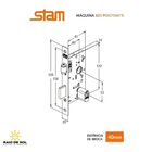 Fechadura Pivotante Roseta Quadrada Rolete Stam 803 Cromada