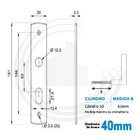 Fechadura Plennus 36 Espelho Banheiro