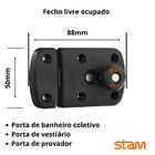 Fechadura Porta Banheiro Vestiário Livre Ocupado Stam Preto