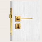 Fechadura Porta Banheiro Wc Dourada Gold Stam Classic 40mm