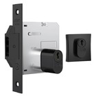 Fechadura Porta Correr Stam 1006 Preta Asa De Avião 45 Mm