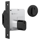 Fechadura Porta Correr Stam 1006 Preta Preto 45 Mm Redonda