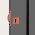 Fechadura Porta Correr Stam 1006 Rosê Quadrada 45mm C/ Miolo