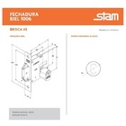 Fechadura Porta Correr Stam 1006 Rosê Redonda 45 Mm C/ Miolo