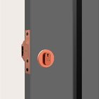 Fechadura Porta Correr Stam 1006 Rosê Redonda 45 Mm C/ Miolo