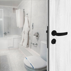 Fechadura para Portas de Banheiro 40mm Aço Carbono Epóxi Preto Landau Arouca