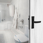 Fechadura para Portas de Banheiro 40mm Aço Carbono Epóxi Preto Landau Arouca