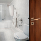 Fechadura Porta de Banheiro 55mm Aço Escovado Chevron Arouca