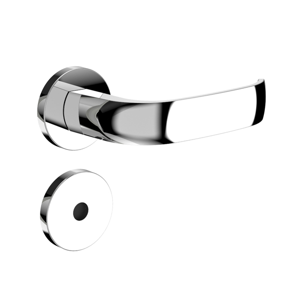 Fechadura para Porta de Banheiro Cromado 40mm Comum com Roseta Icaro Soprano