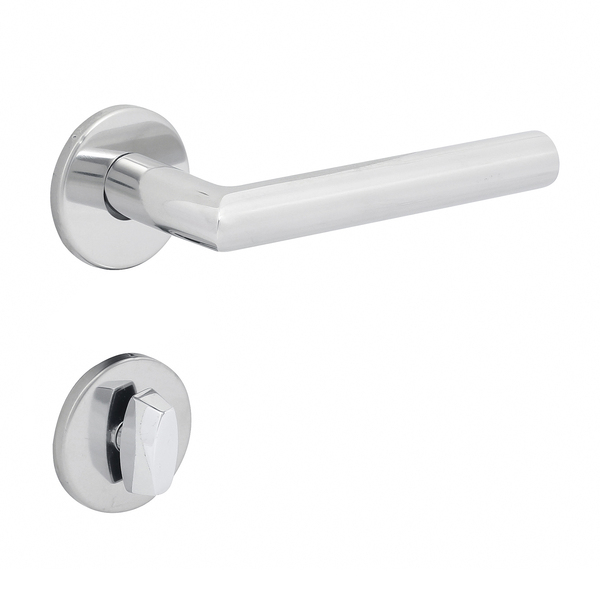 Fechadura para Porta de Banheiro Cromado 55mm Comum com Roseta Elle Arouca