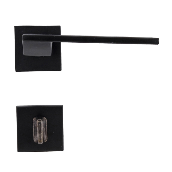 Fechadura para Porta de Banheiro Preto 55mm Comum MZ440 Papaiz