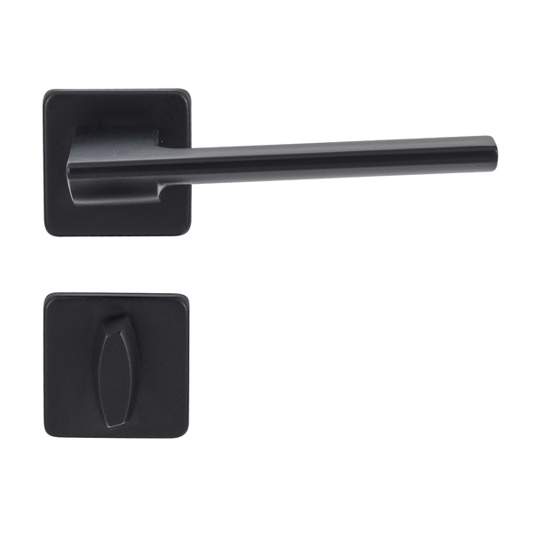 Fechadura para Porta de Banheiro Preto 55mm Comum Roseta Sofia Arouca