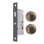 Fechadura Banheiro para Portas de Correr Bico de Papagaio Latão Oxidado Imab