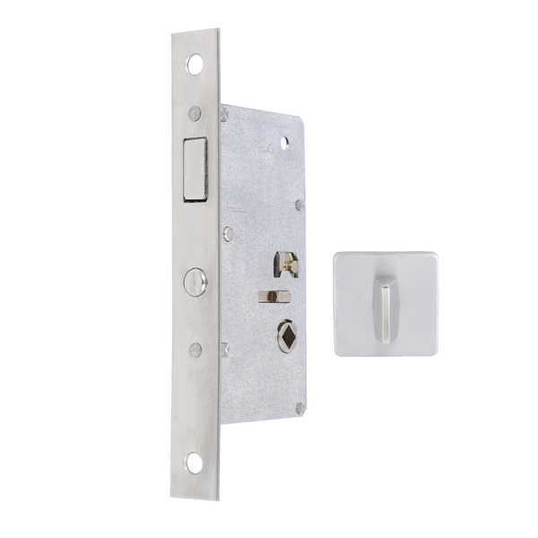 Fechadura para Portas de Correr Bico de Papagaio Latão Cromado Acetinado 1381B32 Imab