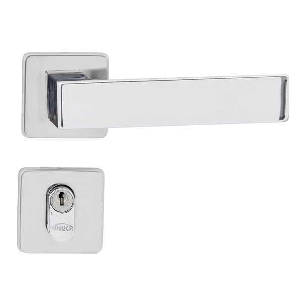 Fechadura para Porta de Entrada Cromado 40mm Comum com Roseta Chess Arouca